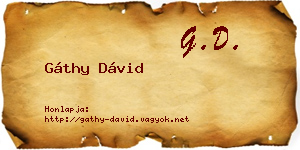 Gáthy Dávid névjegykártya